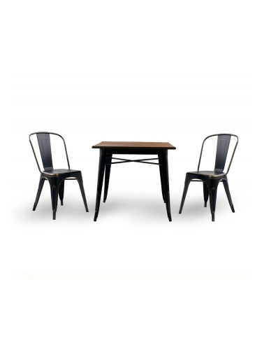 Бар маса Kubo Wood-E20, антично черен