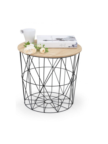 Помощна маса Мебели Богдан модел Mariffa BM, цвят: натурален/черен