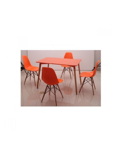 Трапезна маса Socrates-E20, оранжево/бук