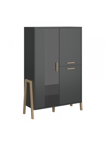 Витрина ниска Belle 1W-2D, антрацит