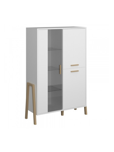 Витрина ниска Belle 1W-2D, бяло