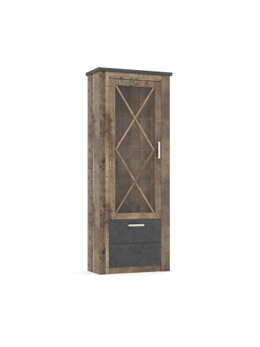 Шкаф Georgia Mебели Богдан 1D-1V-E20, Колониален дъб и Матера