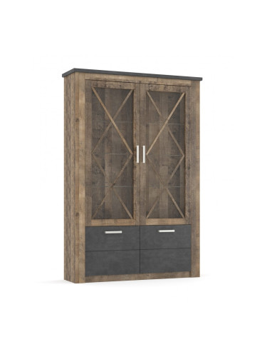 Шкаф Мебели Богдан Georgia 2D-2V-E20, колониален дъб и матера