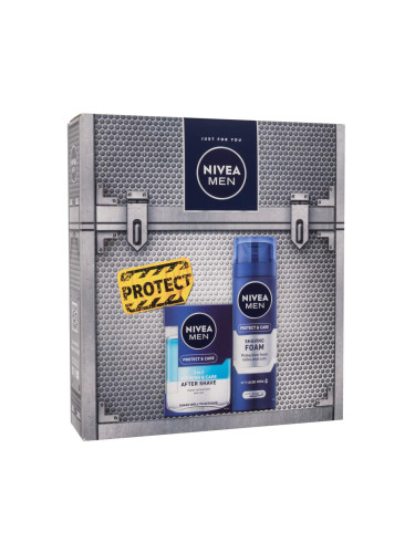 Nivea Men Protect & Care Подаръчен комплект одеколон 2v1 100 ml + пяна за бръснене 200 ml