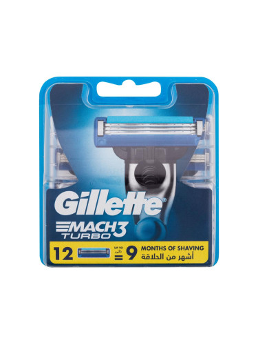 Gillette Mach3 Turbo Резервни ножчета за мъже 12 бр