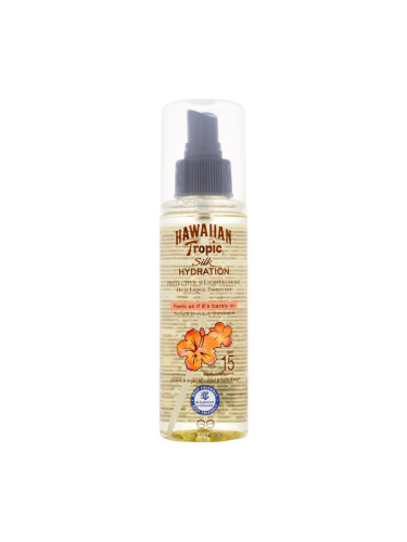 Hawaiian Tropic Silk Hydration Weightless Oil SPF15 Слънцезащитна козметика за тяло за жени 150 ml