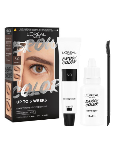 L'Oréal Paris Brow Color Semi-Permanent Eyebrow Tint Боя за вежди за жени 1 бр Нюанс 5.0 Brunette