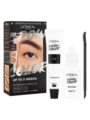 L'Oréal Paris Brow Color Semi-Permanent Eyebrow Tint Боя за вежди за жени 1 бр Нюанс 3.0 Dark Brunette