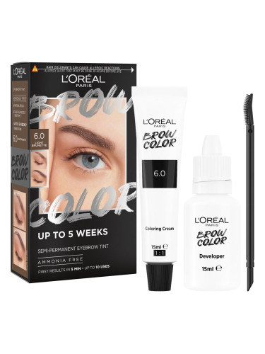 L'Oréal Paris Brow Color Semi-Permanent Eyebrow Tint Боя за вежди за жени 1 бр Нюанс 6.0 Light Brunette
