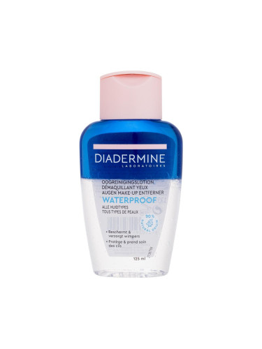 Diadermine Waterproof Eye Make-Up Remover Почистване на грим от очите за жени 125 ml увредена кутия