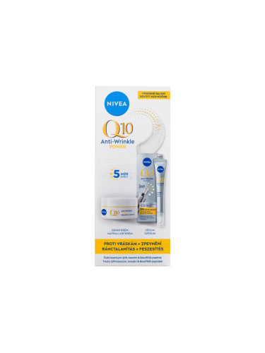 Nivea Q10 Anti-Wrinkle Power Подаръчен комплект серум за лице Q10 Anti-Wrinkle Expert 15 ml + дневен крем за лице Q10 Anti-Wrinkle Power Firming Day Care SPF15 50 ml