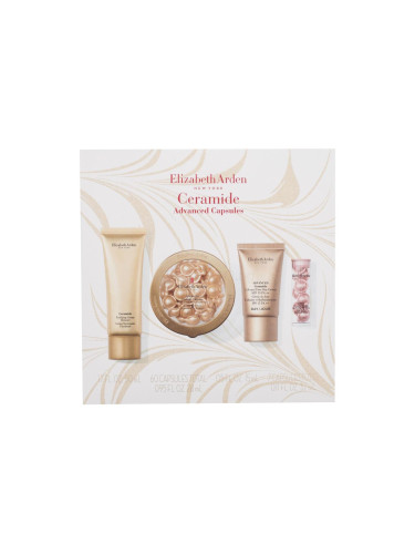 Elizabeth Arden Ceramide Advanced Capsules Подаръчен комплект серум за вежди Advanced Ceramid Capsules Daily Youth Restoring Serum 60 бр + почистващ крем Ceramide Purifying Cream Cleanser 50 ml + крем за лице Advanced Ceramide Lift and Firm Day Cream 15 ml + серум за лице Retinol Ceramide Capsules L