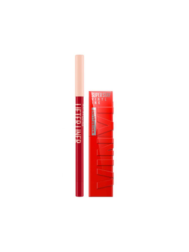 Пакет с отстъпка Червило Maybelline Superstay Vinyl Ink Liquid + Молив за устни Maybelline Lifter Liner