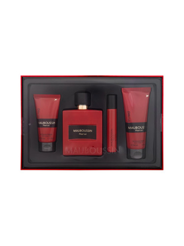 Mauboussin Pour Lui In Red Подаръчен комплект EDP 100 ml + душ гел 90 ml + EDP 20 ml + душ гел 50 ml