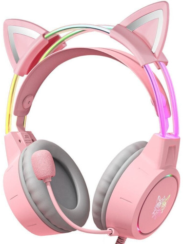 Onikuma X15 PRO Double-Head Beam RGB Wired Gaming Headset With Cat Ears Pозов слушалки за компютър