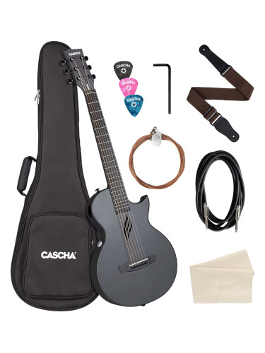 Cascha Carbon Fibre Electric Acoustic Guitar Black Matte Електро-акустична китара