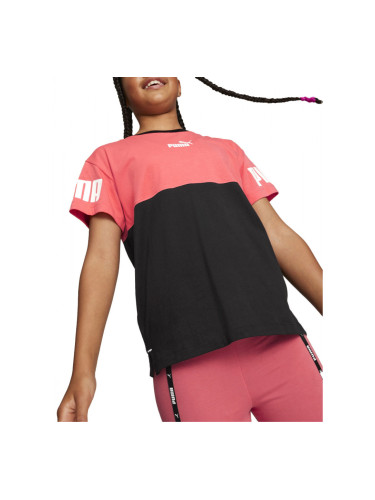 PUMA Power Colorblock Tee Pink/Black