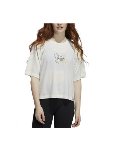 ADIDAS Love Unites Bag Of Sport Graphic Cropped Tee White