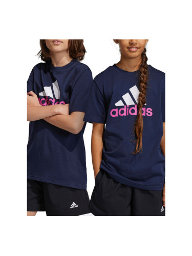 ADIDAS Essentials Two Color Big Logo Cotton Tee Navy