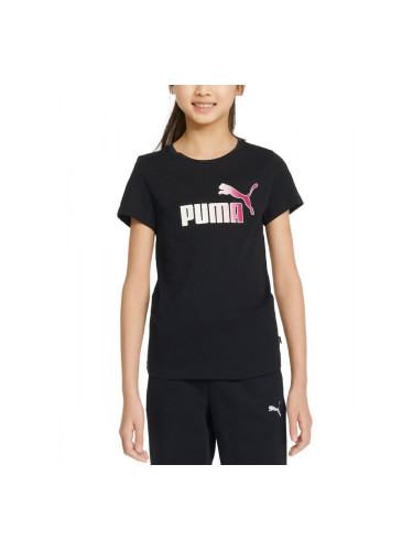 PUMA Essentials Bleach Logo Tee Black