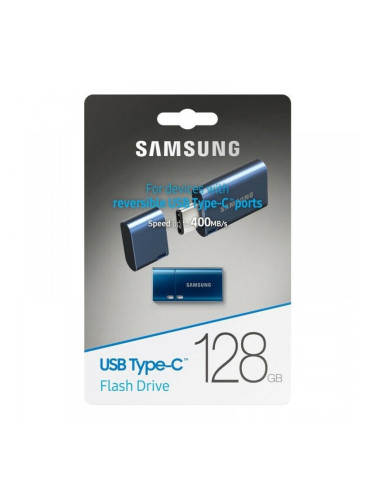 USB памет Samsung 128GB Flash Drive, MUF-128DA, 400 MB/s, USB-C 3.1, Синя