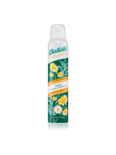 Batiste Naturally Green tea & Chamomile сух шампоан за абсорбиране на излишния себум а освежаване на косата 200 мл.