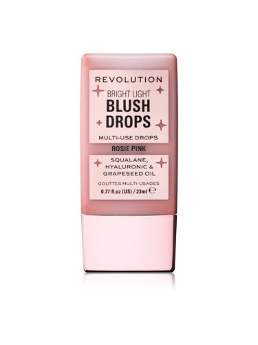 Makeup Revolution Bright Light Blush Drops течен руж цвят Pink Rosie 23 мл.