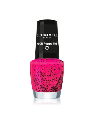 Dermacol Neon неонов лак за нокти цвят 46 Poppy Pink 5 мл.