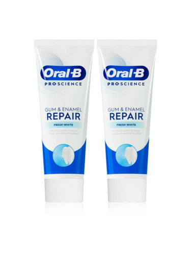 Oral B Gum & Enamel Repair Fresh White паста за зъби за свеж дъх 2x75 мл.