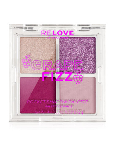 Revolution Relove Pocket Palette палитра сенки за очи цвят Grape Fizz 4x0.72 гр.