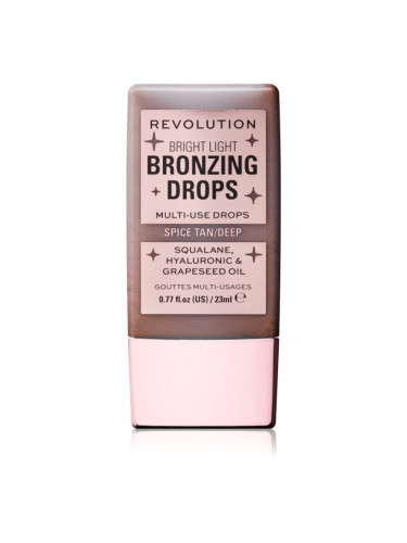 Makeup Revolution Bright Light Bronzing Drops течен бронзант цвят Deep Bronze Spice 23 мл.