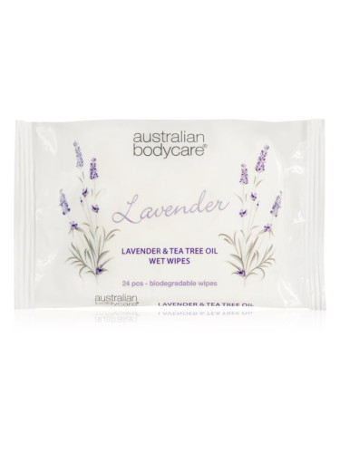 Australian Bodycare Tea Tree Oil & Lavender мокри кърпички за лице и тяло 24 бр.