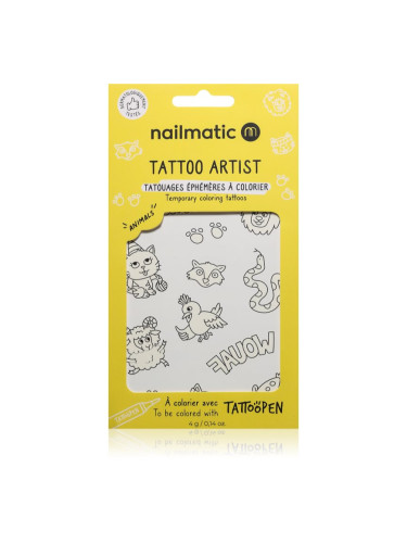 Nailmatic Tattoo Artist Temporary Coloring Tattoos татуировка за деца 3 y+ Animals 9x16,3 см