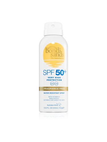 Bondi Sands SPF 50+ Fragrance Free слънцезащитен спрей SPF 50+ 160 гр.