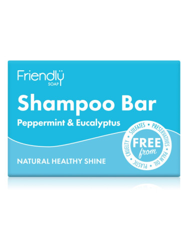 Friendly Soap Natural Shampoo Bar Peppermint & Eucalyptus натурален сапун За коса 95 гр.