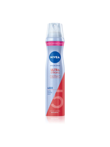 NIVEA Ultra Strong лак за коса с екстра силна фиксация без силикон 250 мл.