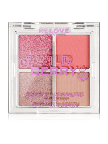 Revolution Relove Pocket Palette палитра сенки за очи цвят Wild Berry 4x0.72 гр.