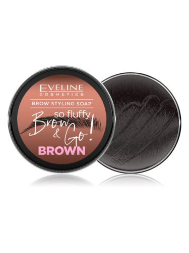 Eveline Cosmetics Brow & Go! сапун за оформяне на вежди за вежди цвят Brown 25 гр.