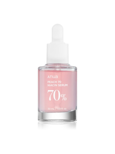 Anua Peach 70% Niacin Serum озаряващ хидратиращ серум за разширени пори и бръчки 30 мл.