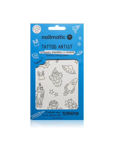 Nailmatic Tattoo Artist Temporary Coloring Tattoos татуировка за деца 3 y+ Galaxy 9x16,3 см