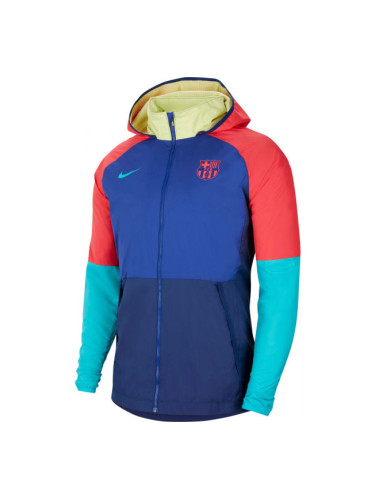 Nike FC BARCELONA HOODIE M Мъжко футболно яке, синьо, размер