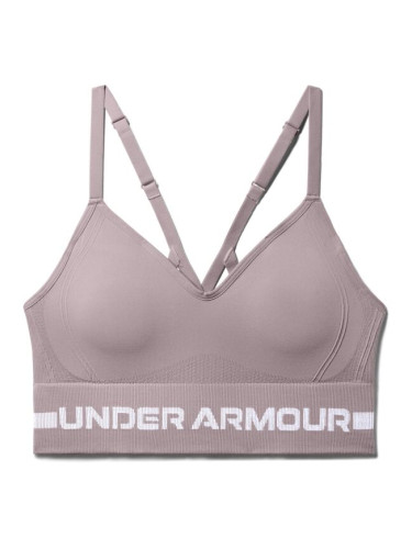 Under Armour SEAMLESS LOW LONG BRA Спортно  бюстие, розово, размер