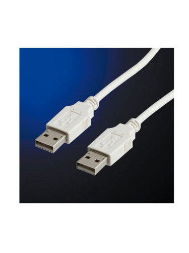 Кабел Roline 11.99.8909B, USB A(м) към USB A(м), 0,8m, бял