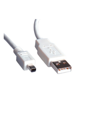 Кабел Roline 11.02.8618, USB A(м) към Mitsumi Mini A(м), 1.8m, бял