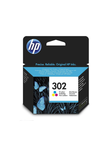 Касета HEWLETT PACKARD HP DeskJet 1110 Printer/2130 All-in-One/3630 All-in-One/HP ENVY 4520 All-in-One Printer/OfficeJet 3830/4650 All-in-One Printers - Color - (302) - P№ F6U65AE - Заб.: 165 брой копия