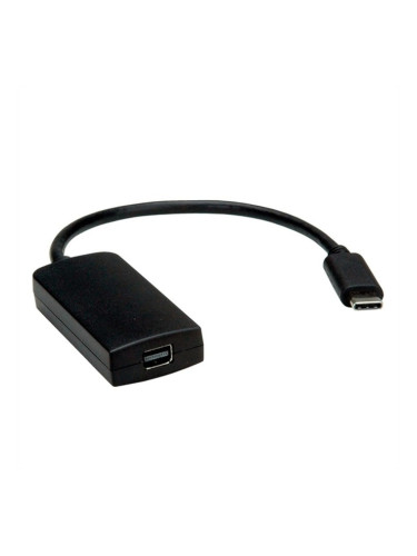 Адаптер Roline 12.99.3226, от USB Type C(м) към Mini DisplayPort(ж), черен