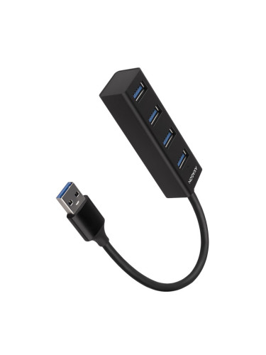 USB Хъб Axagon HUE-M1A, 4 порта, от USB Type-A към 4x USB 3.2 Type-A, черен