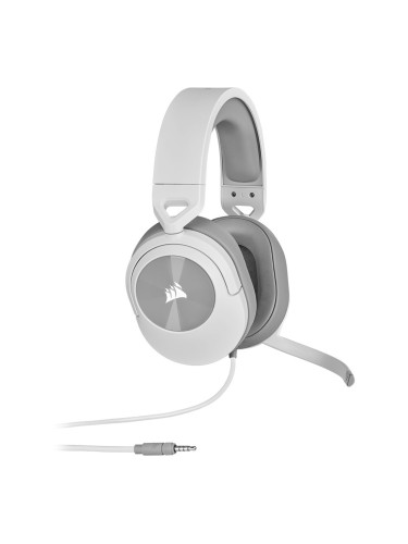 Слушалки Corsair HS55 Stereo White (CA-9011261-EU), микрофон, гейминг, Discord Certified, AUX, бели