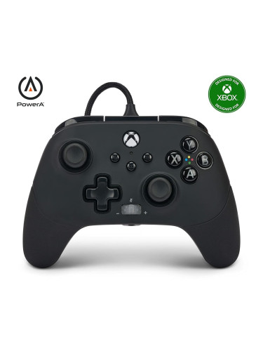 Геймпад PowerA Fusion Pro 3 за Xbox Series X/S, жичен, USB, сменяем преден панел, сменяеми аналогови стикове, защитен калъф, бял/черен