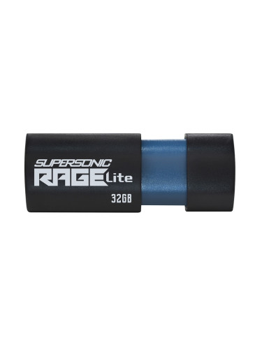 Памет 32GB USB Flash Drive, Patriot Supersonic Rage Lite (PEF32GRLB32U), USB 3.2, черна